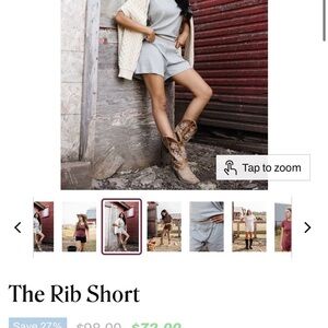 Women's Gray Ribbed Pajama Shorts